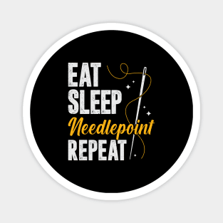 Eat Sleep Needlepoint Repeat Magnet